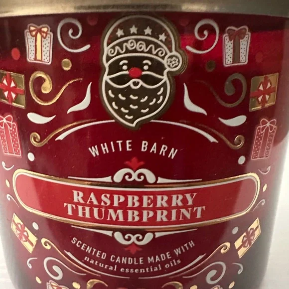 White Barn Raspberry Thumbprint Scented Candle 3 Wick - Picture 5 of 6